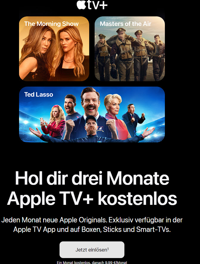 1 kostenlose Monate Apple TV+